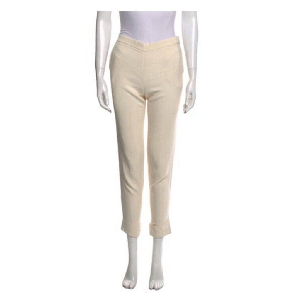 The Row Authentic Solid Ivory White Mid Rise Visc… - image 1